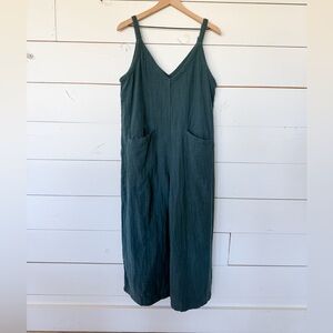 NATURAL LIFE Teal Cotton Jumpsuit Size Small